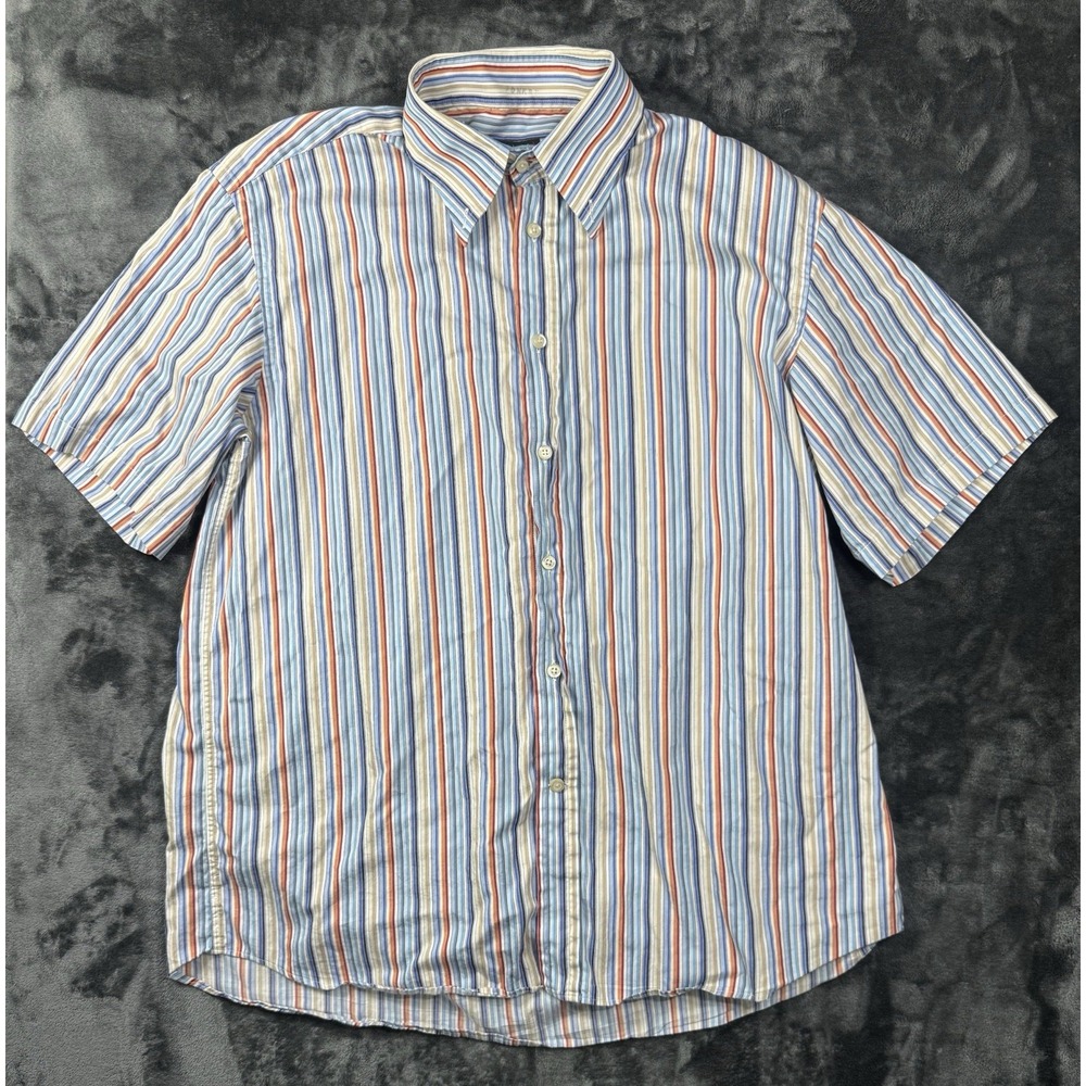 Canali Sportswear Multicolor Stripe Short Sleeve Shirt Mens XL